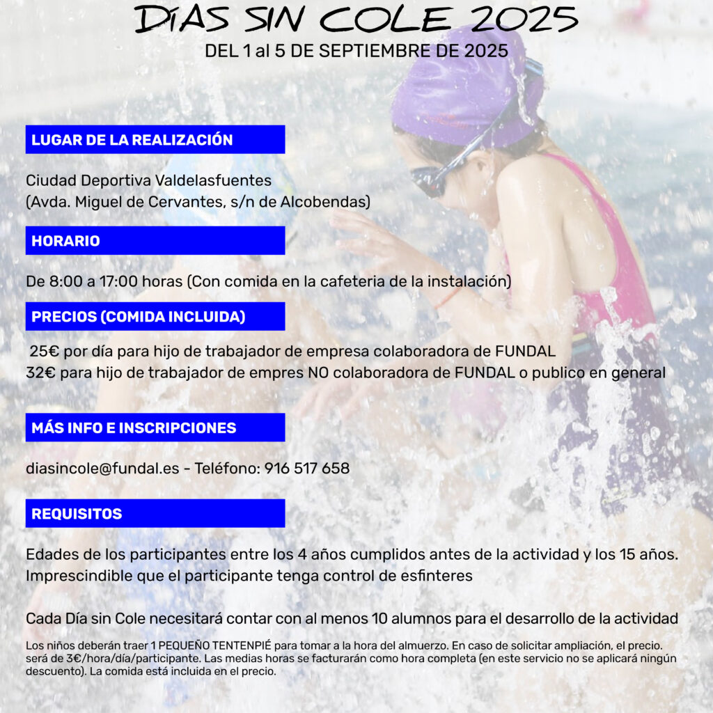 Vuelven los "Días Sin Cole" de FUNDAL este septiembre en Alcobendas 3 INFORMACION