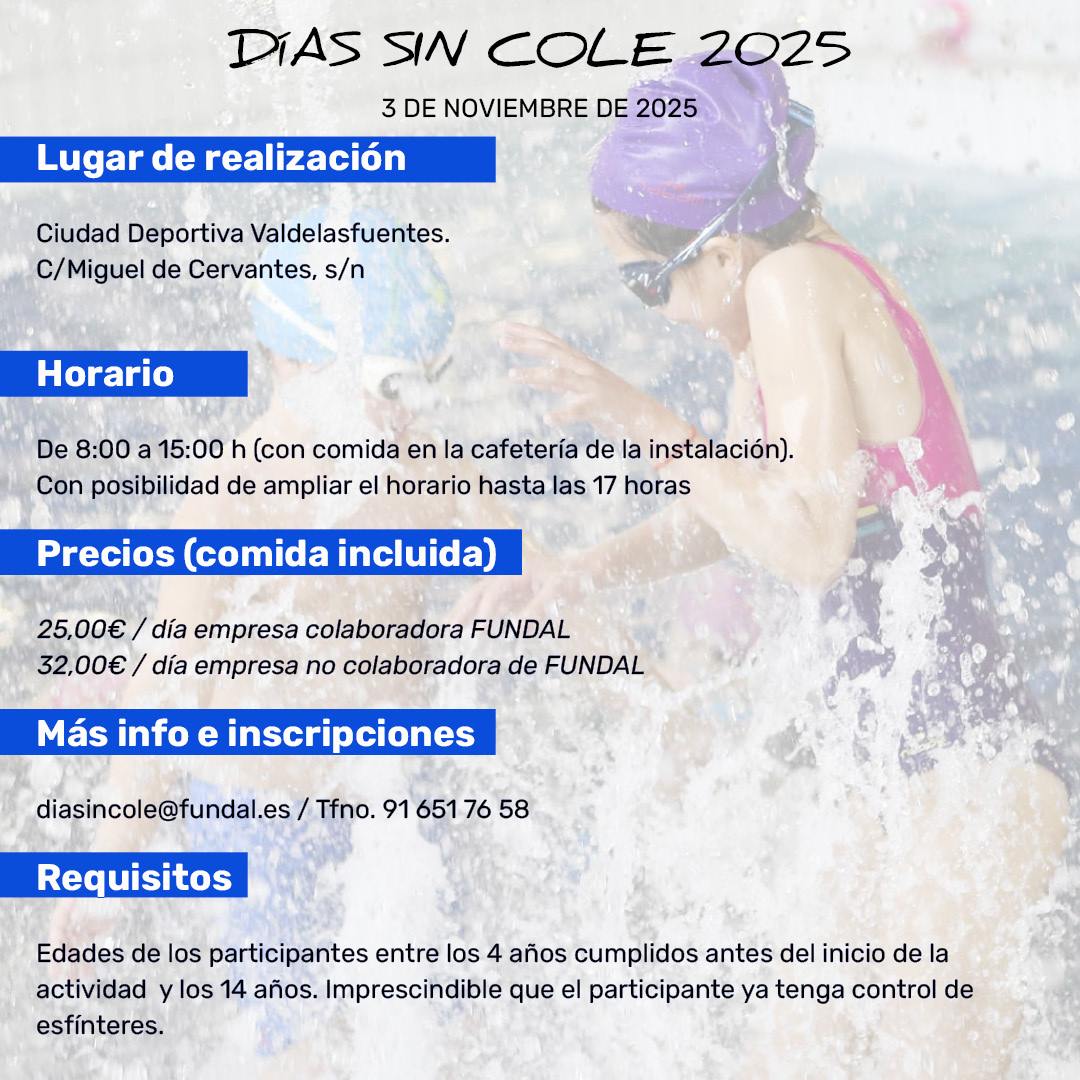 Vuelven “Los Días Sin Cole” de FUNDAL para el día 3 de noviembre 1 3 noviembre 3 1